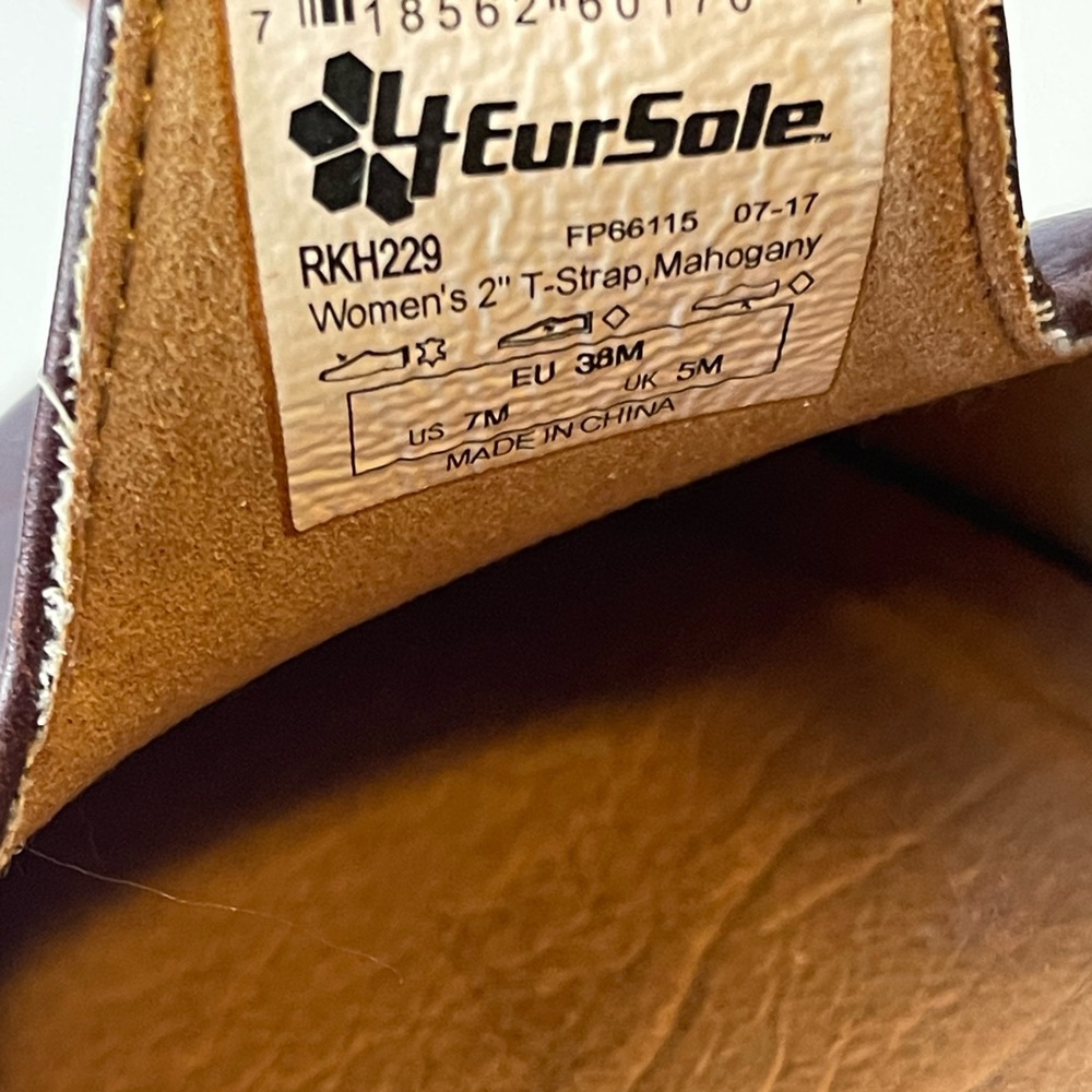 4EurSole 4Ever Mary Jane Mahogany Comfort T Strap Shoe 7M - Picture 13 of 16